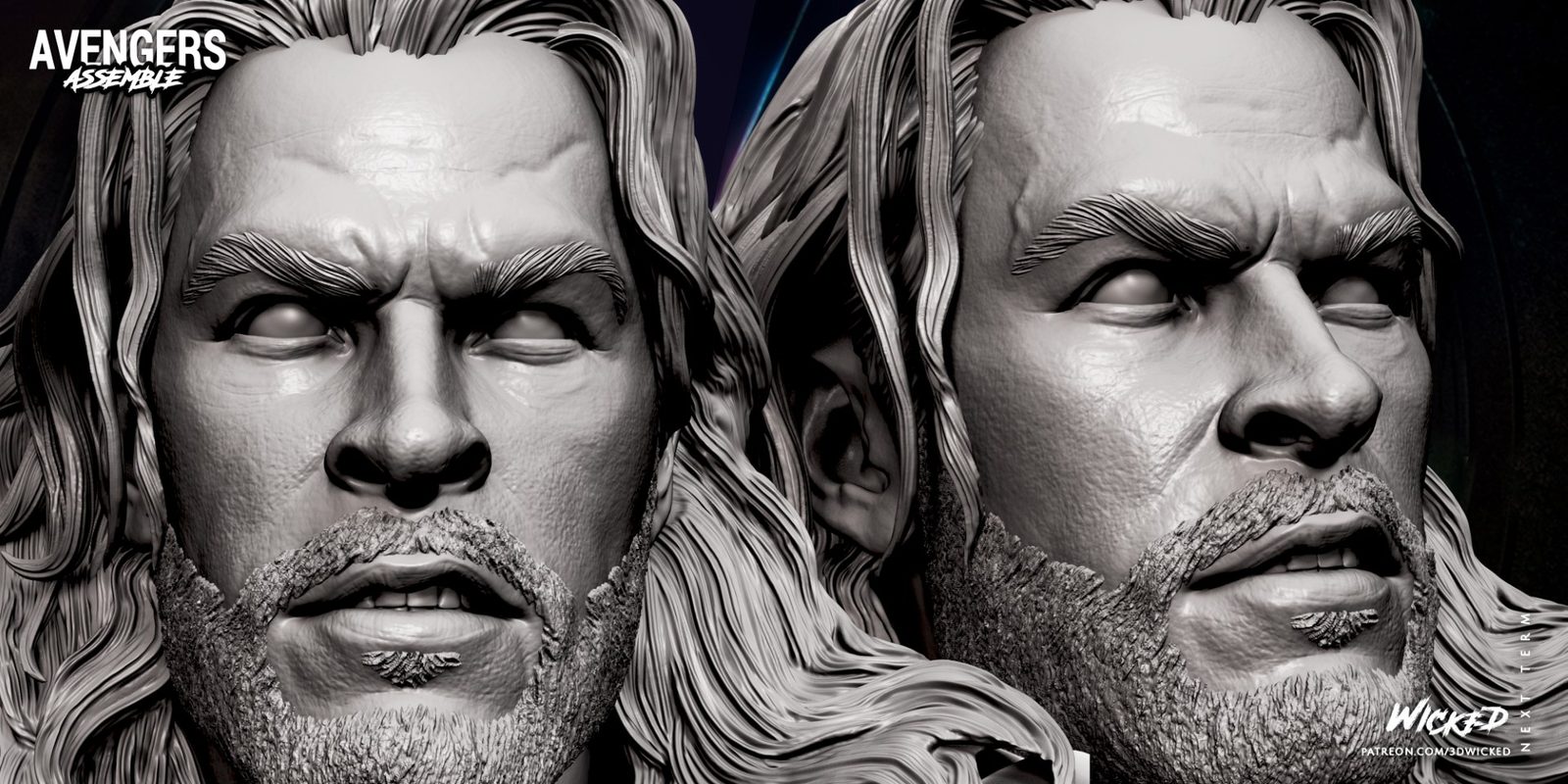 Wicked Thor Statue view 3