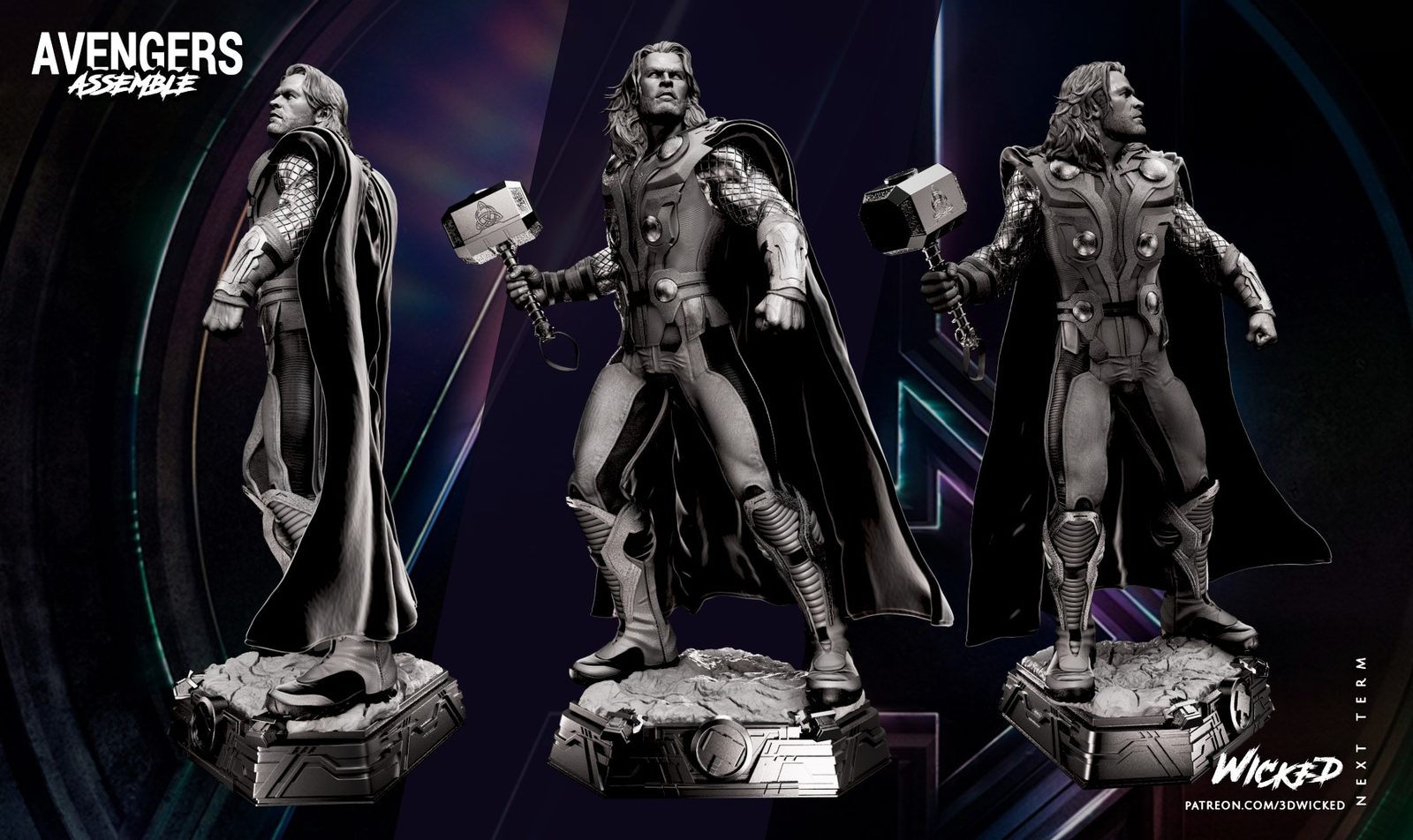 Wicked Thor Statue view 4