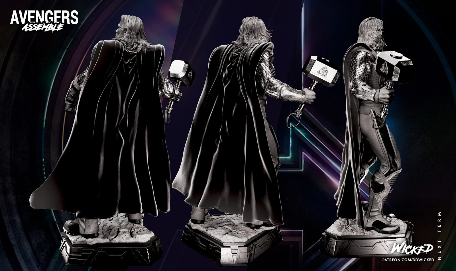 Wicked Thor Statue view 5