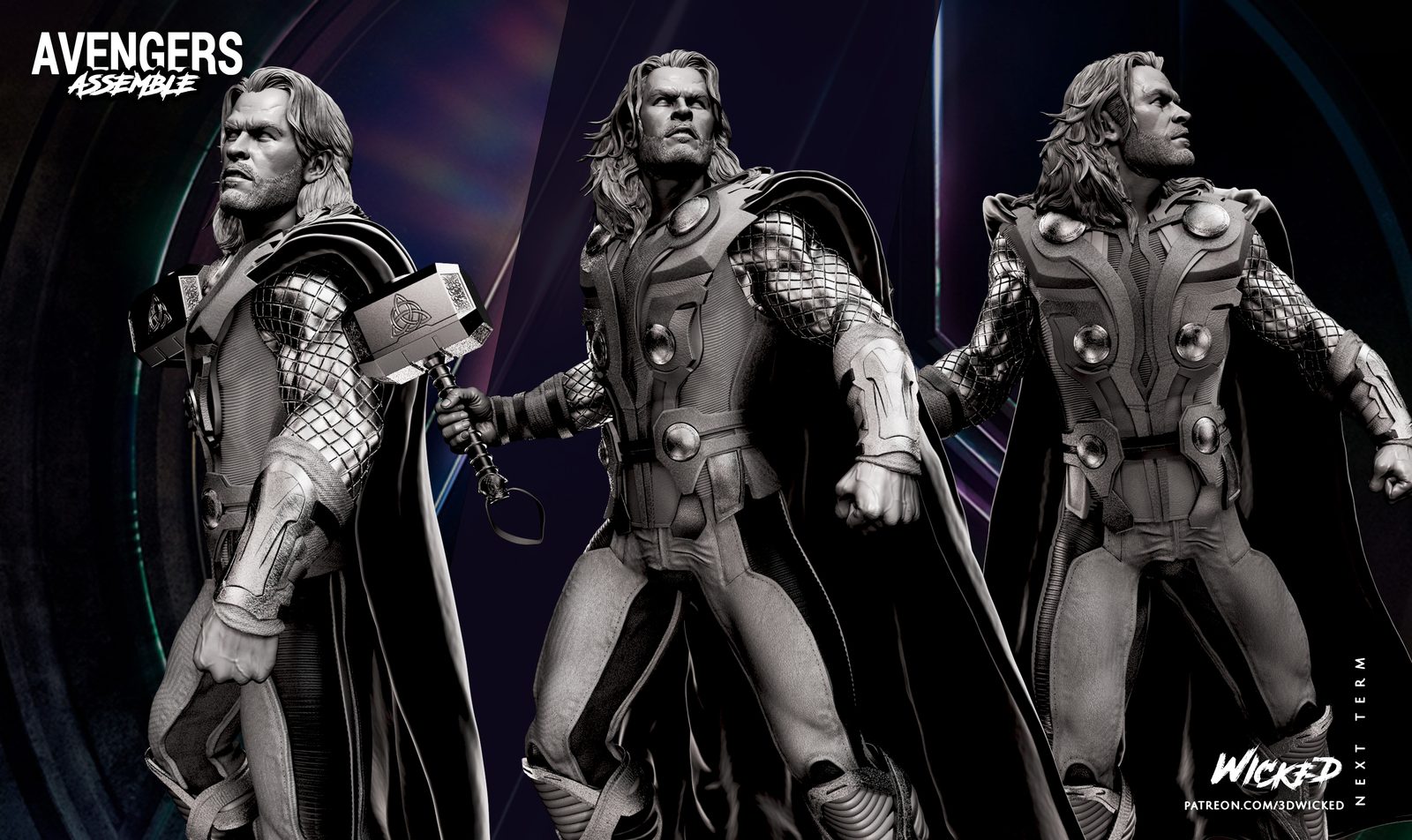 Wicked Thor Statue view 6