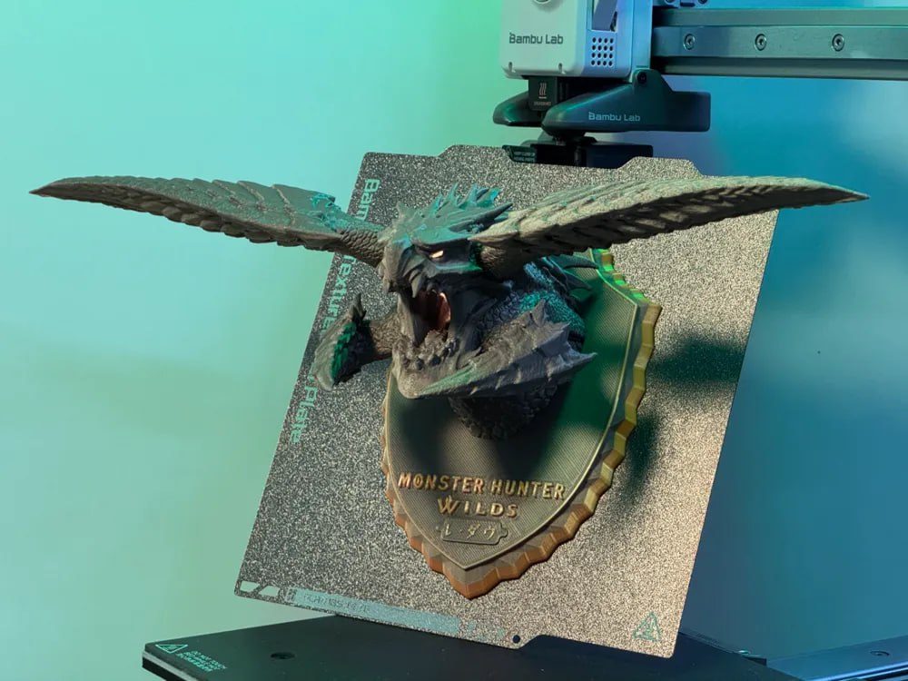 Rey Dau Monster Hunter Wilds Auroral-Thunder Dragon Head Sculpture