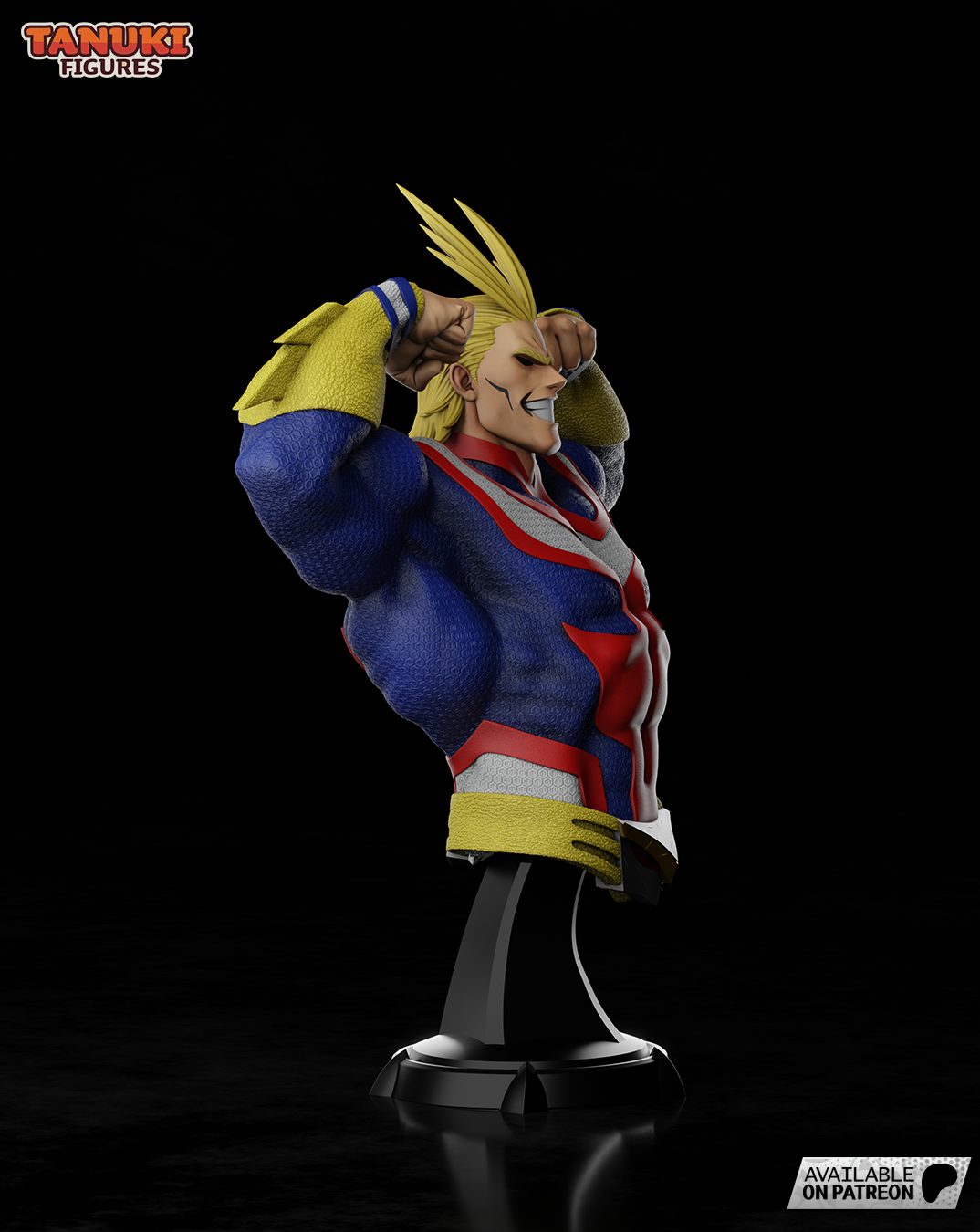 Tanukifigures 2024 08 All Might Bust view 3