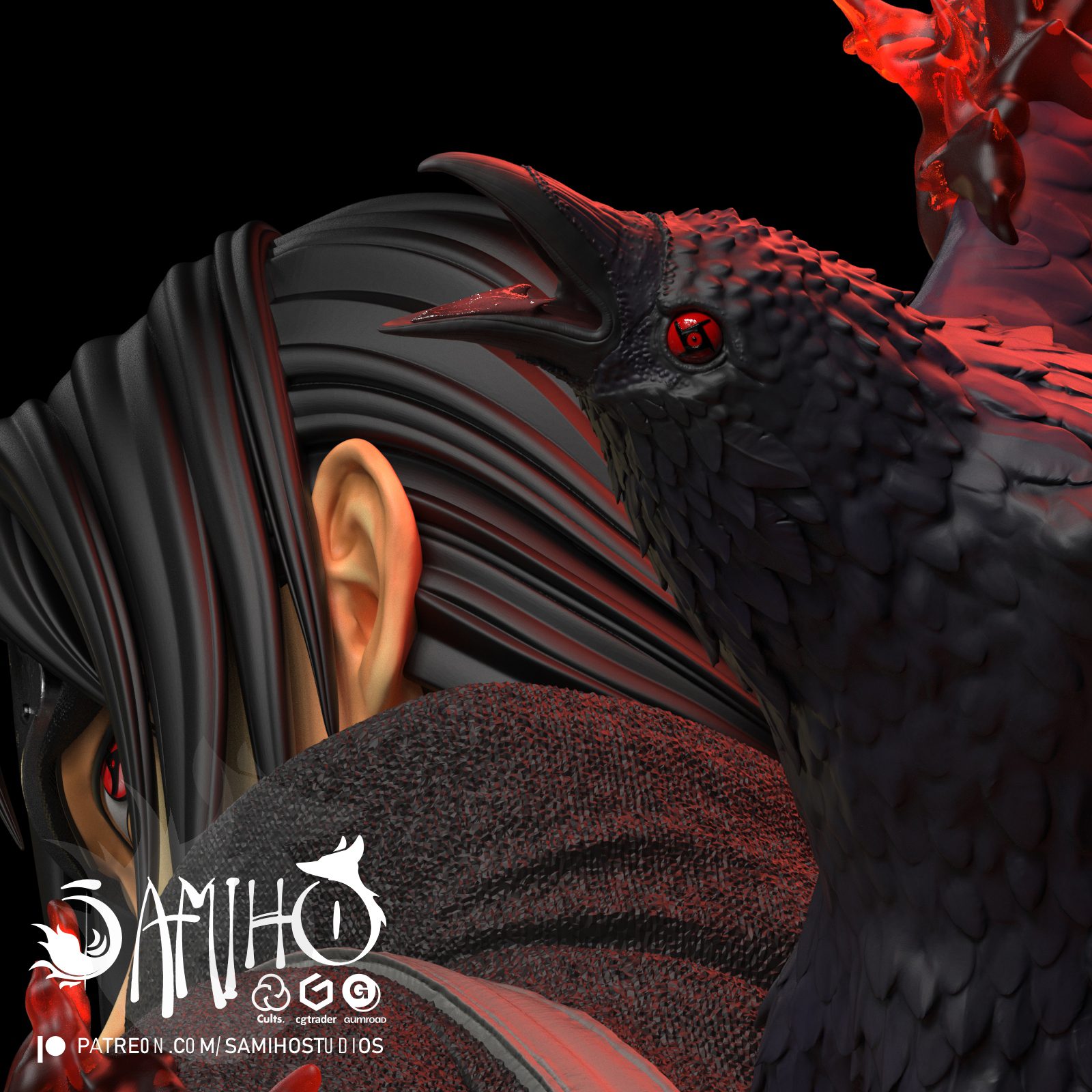 Itachi Uchiha Bust view 3
