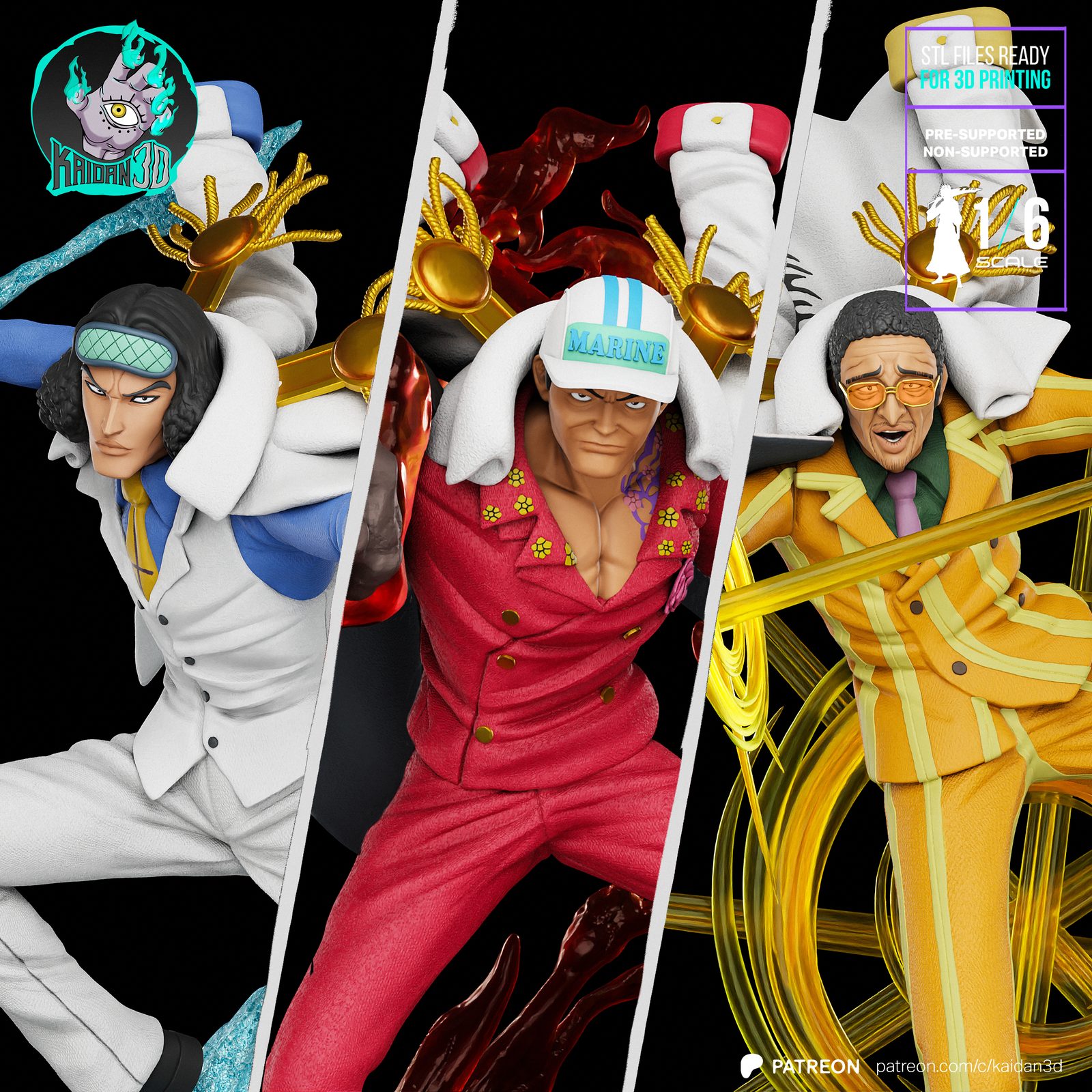 Akainu X Kizaru X Aokiji view 2