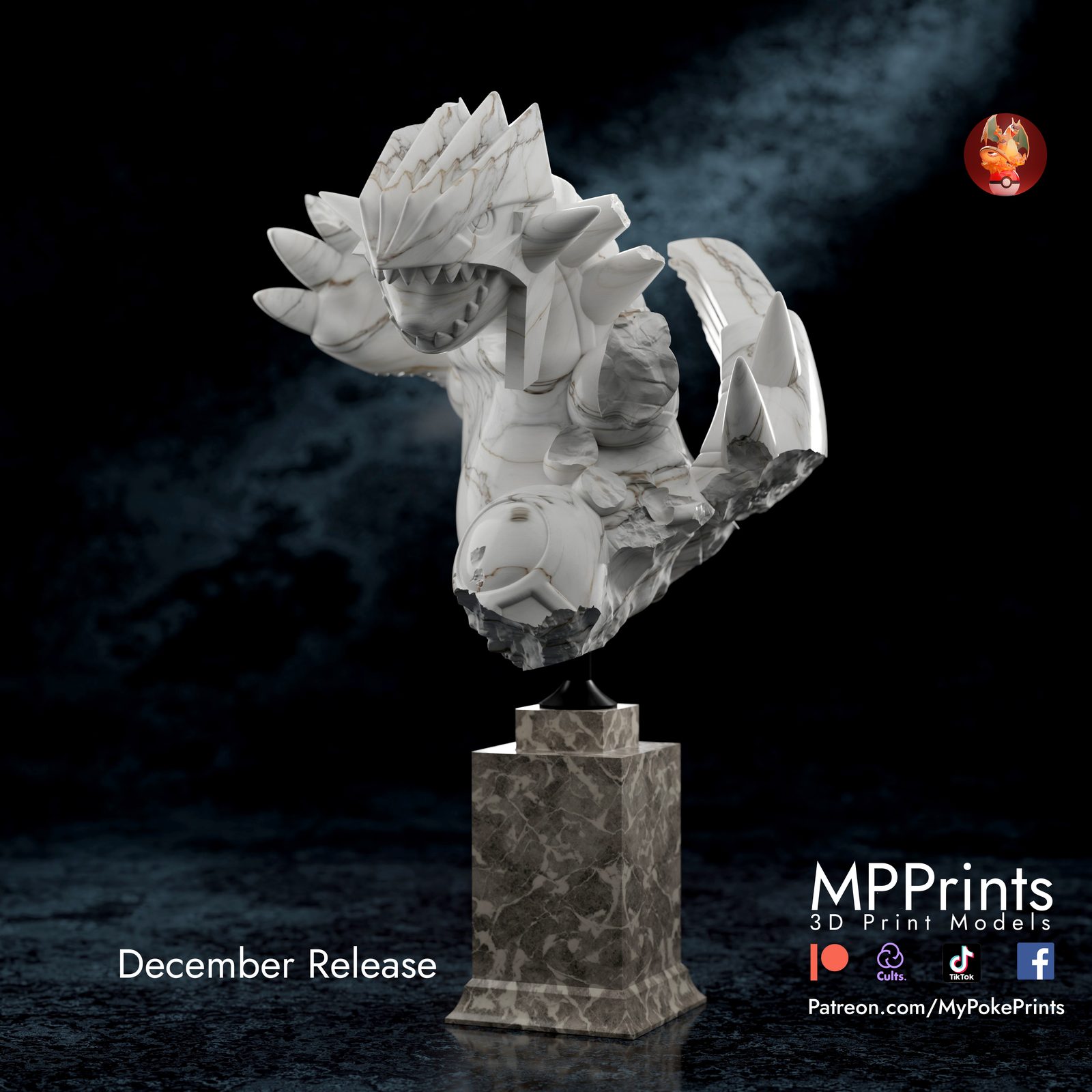Groudon Bust view 2