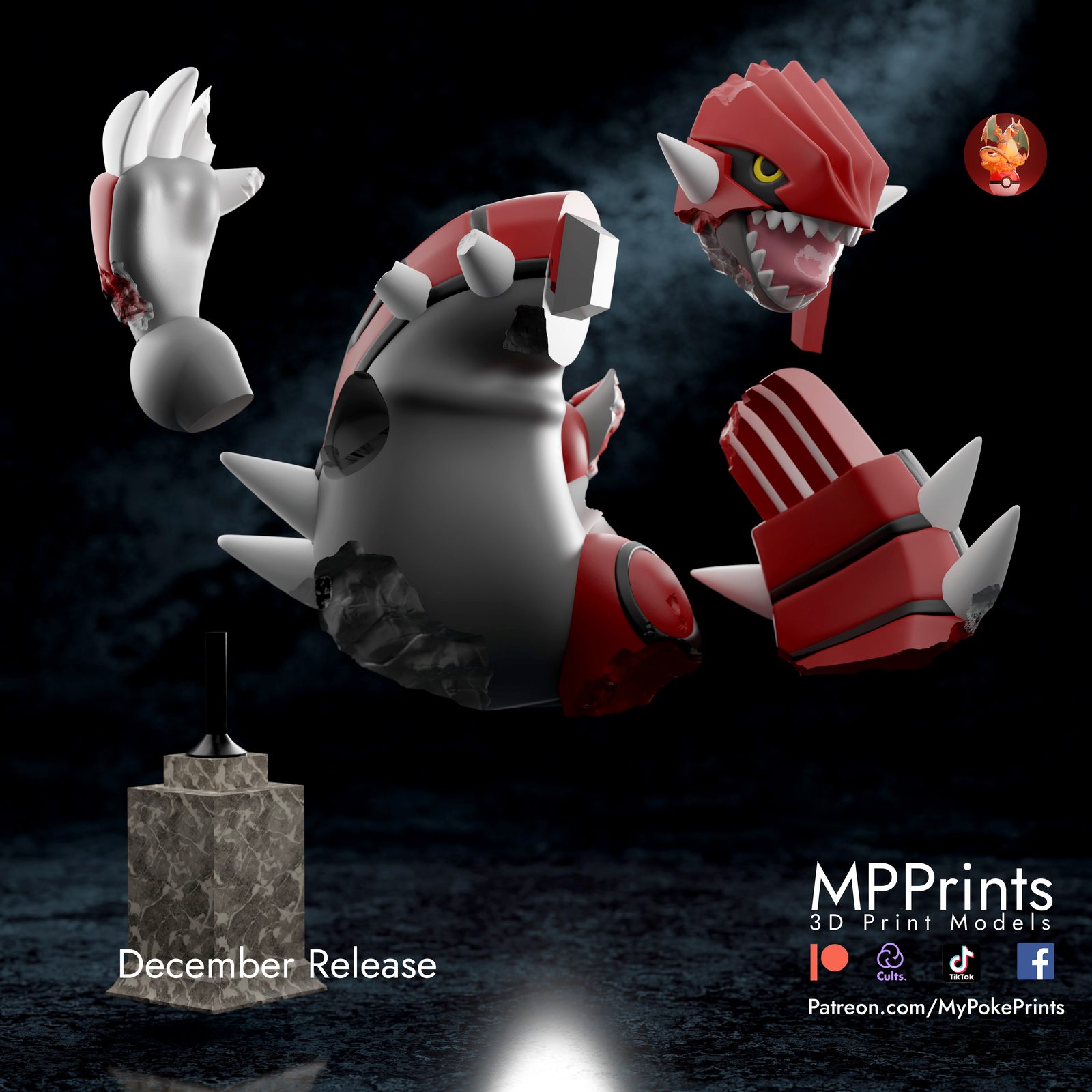 Groudon Bust view 5