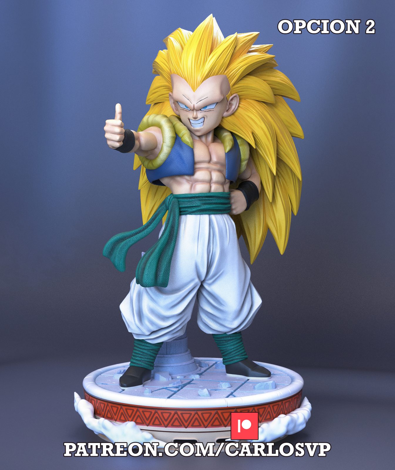 Carlos Vpgotenks Super Saiyan 3 view 2