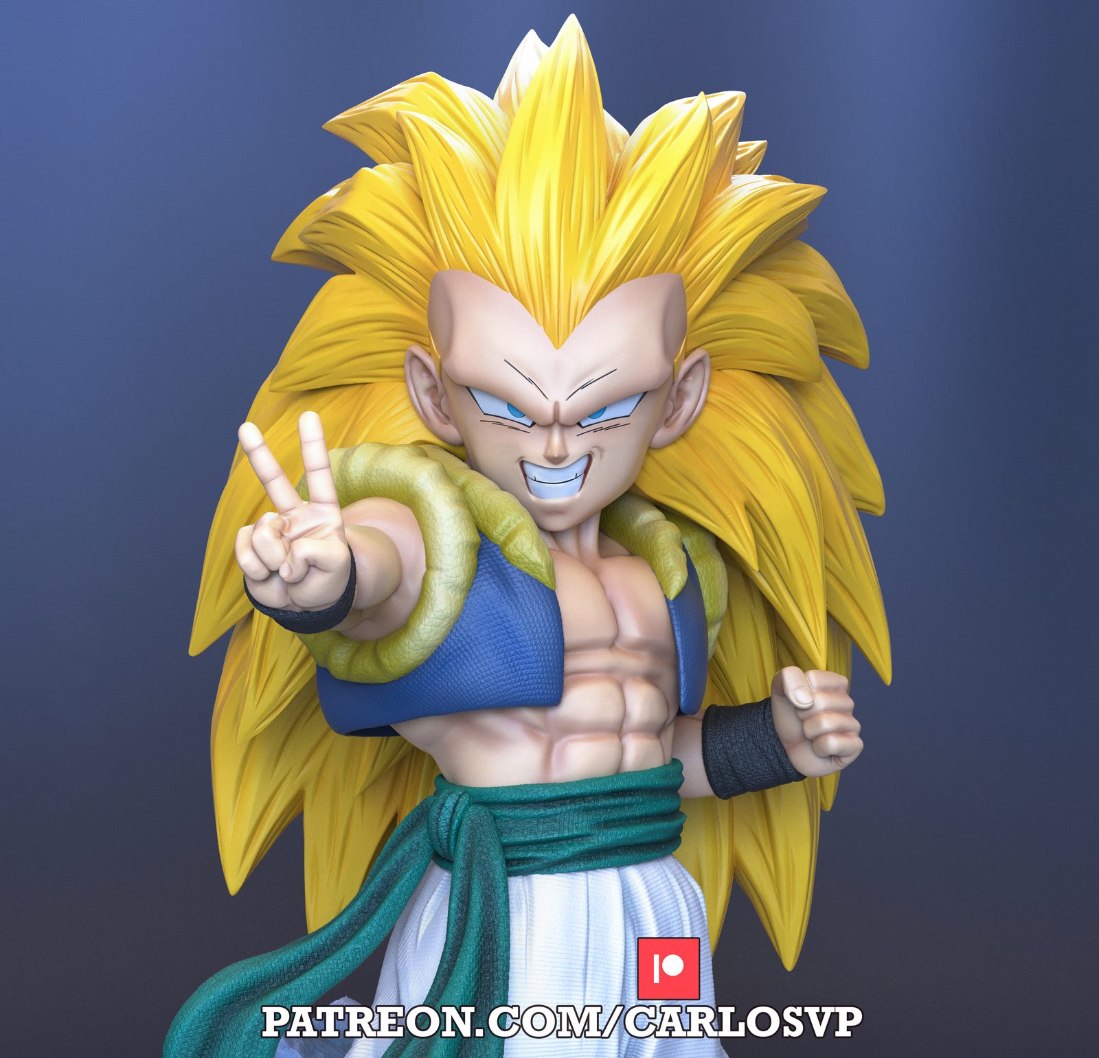 Carlos Vpgotenks Super Saiyan 3 view 4